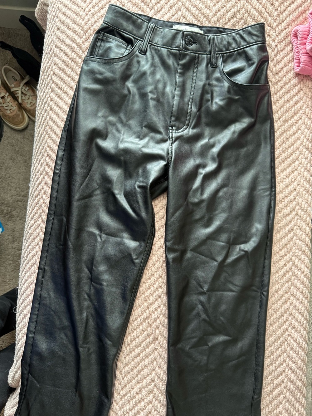 Abercrombie & Fitch Black Faux Leather Pants